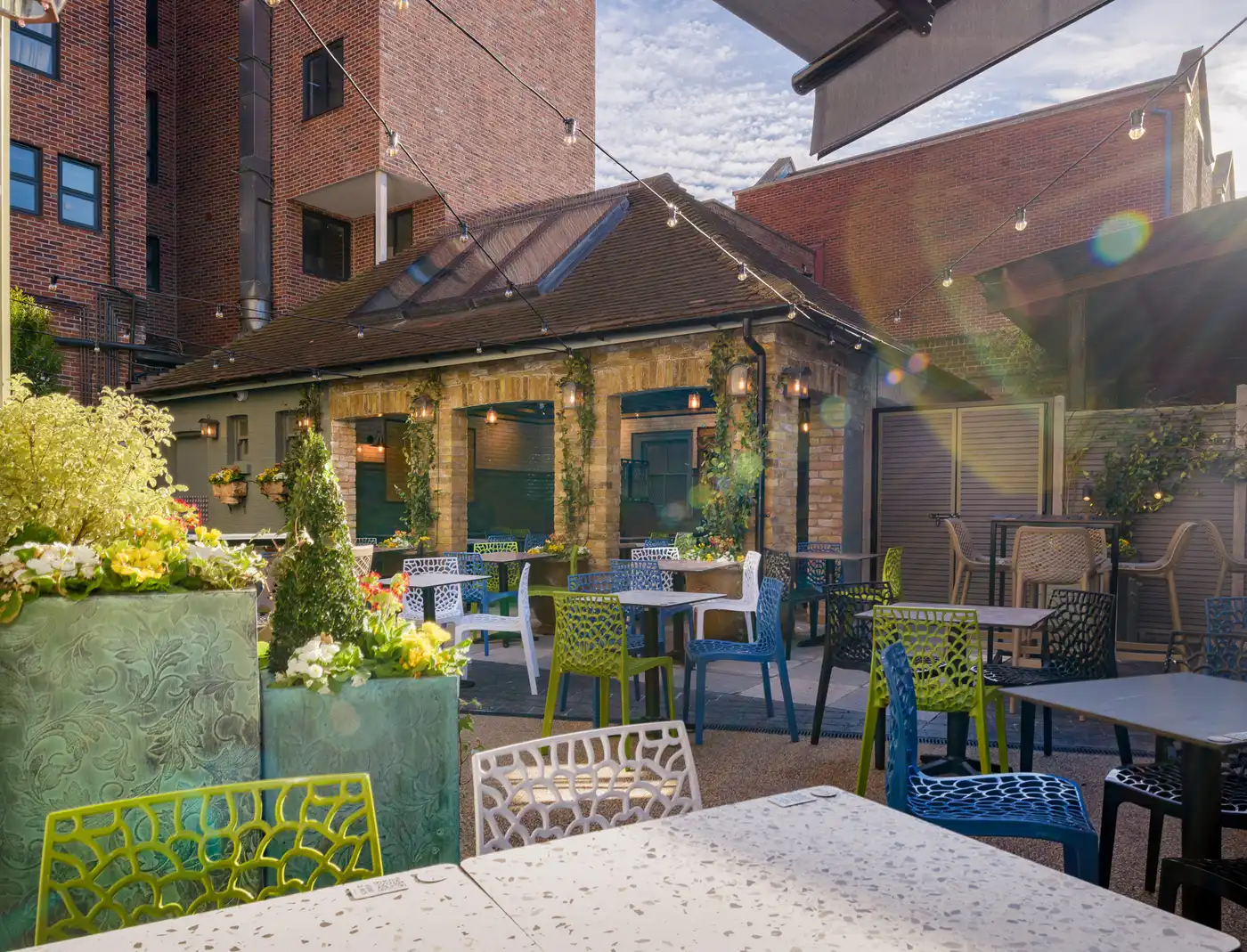 beer garden, pub garden, conversion, adaptive reuse, pub design, garden design
