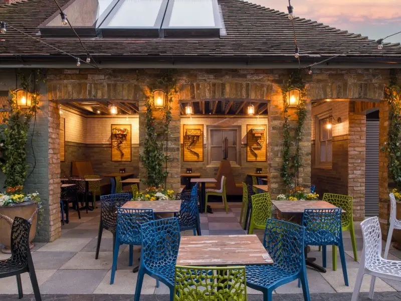beer garden, kings tun, kingston, pub design, garden design, adaptive reuse, derelict toilets, converted toilets